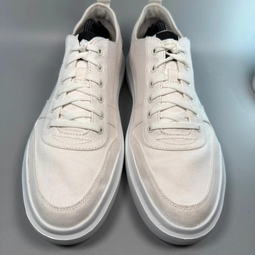 Cole Haan GrandPro Rally Mens 11.5 11 1/2 Canvas Court Dress Sneaker White Lace